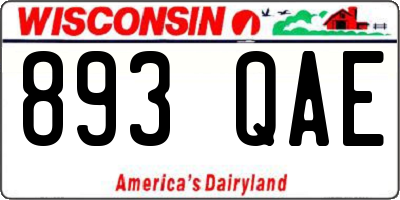 WI license plate 893QAE