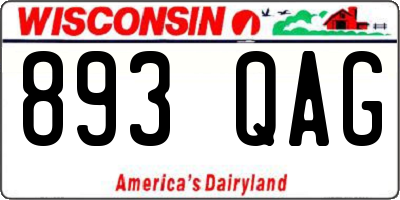 WI license plate 893QAG