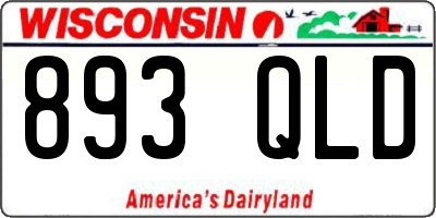 WI license plate 893QLD