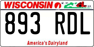 WI license plate 893RDL