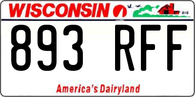 WI license plate 893RFF