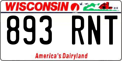 WI license plate 893RNT