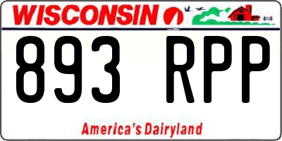 WI license plate 893RPP