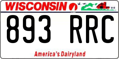 WI license plate 893RRC