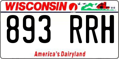 WI license plate 893RRH