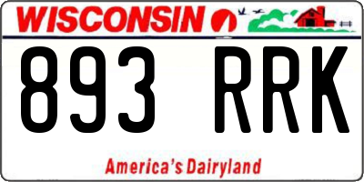 WI license plate 893RRK