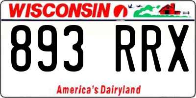 WI license plate 893RRX