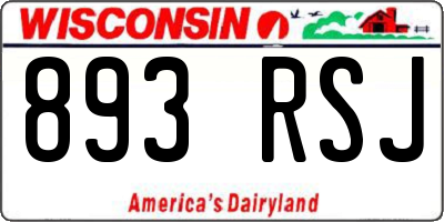 WI license plate 893RSJ