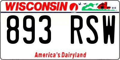 WI license plate 893RSW
