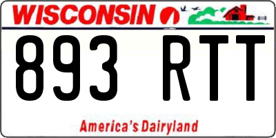 WI license plate 893RTT