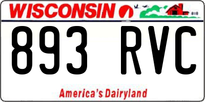 WI license plate 893RVC