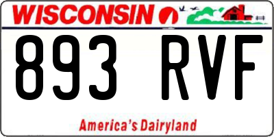 WI license plate 893RVF