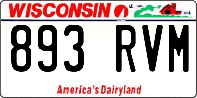 WI license plate 893RVM