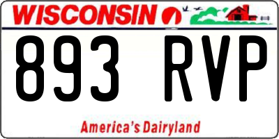 WI license plate 893RVP