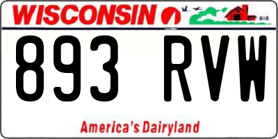 WI license plate 893RVW