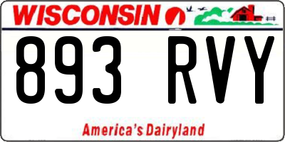 WI license plate 893RVY