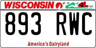 WI license plate 893RWC