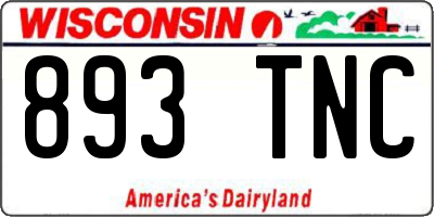 WI license plate 893TNC