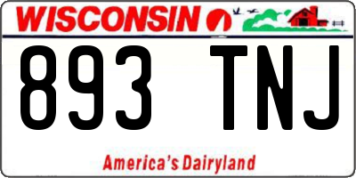 WI license plate 893TNJ