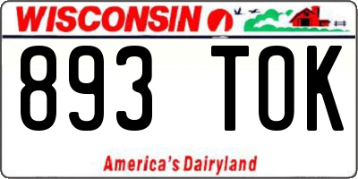 WI license plate 893TOK