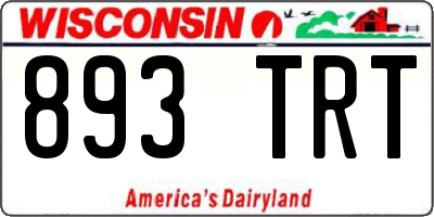 WI license plate 893TRT