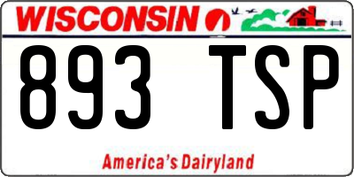WI license plate 893TSP