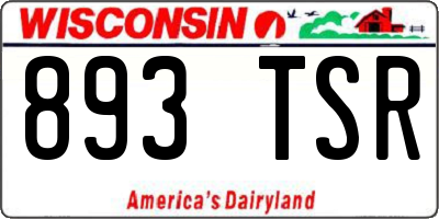 WI license plate 893TSR