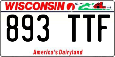 WI license plate 893TTF