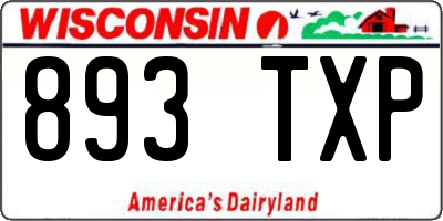 WI license plate 893TXP