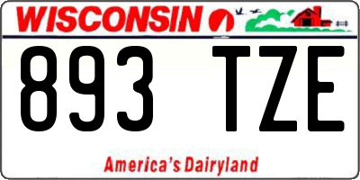 WI license plate 893TZE