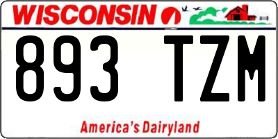 WI license plate 893TZM