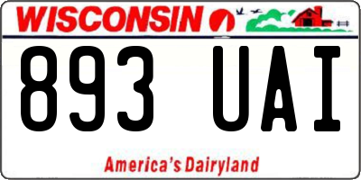 WI license plate 893UAI