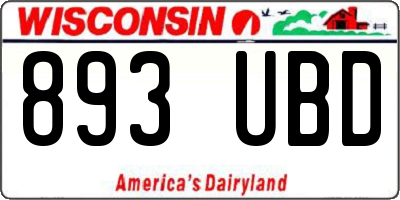 WI license plate 893UBD