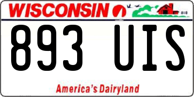 WI license plate 893UIS