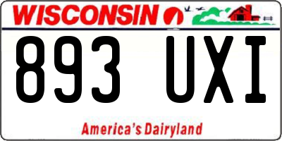 WI license plate 893UXI
