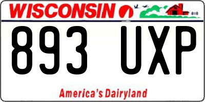 WI license plate 893UXP