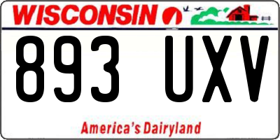 WI license plate 893UXV
