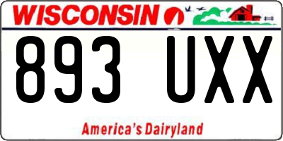 WI license plate 893UXX