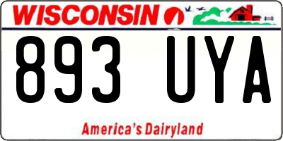 WI license plate 893UYA