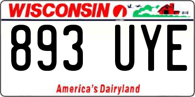 WI license plate 893UYE
