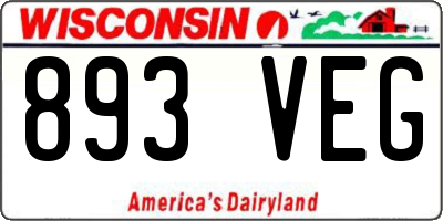 WI license plate 893VEG
