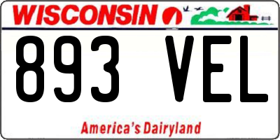 WI license plate 893VEL
