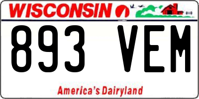 WI license plate 893VEM