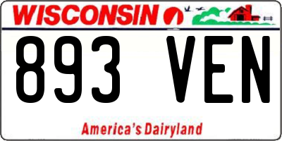 WI license plate 893VEN