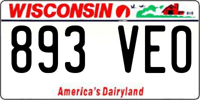 WI license plate 893VEO