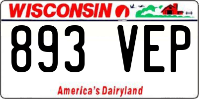 WI license plate 893VEP