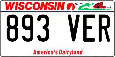 WI license plate 893VER