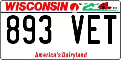 WI license plate 893VET