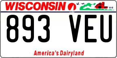 WI license plate 893VEU