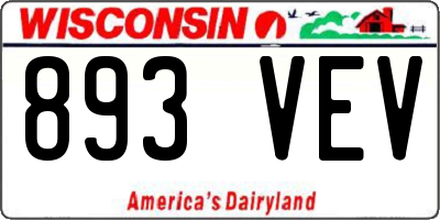 WI license plate 893VEV